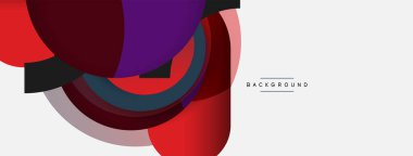 Vektör yuvarlak şekilli daireler minimum geometrik arkaplan. Duvar kağıdı afişi veya iniş sayfası için vektör illüstrasyonu