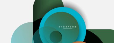 Vektör yuvarlak şekilli daireler minimum geometrik arkaplan. Duvar kağıdı afişi veya iniş sayfası için vektör illüstrasyonu