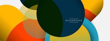 Vektör yuvarlak şekilli daireler minimum geometrik arkaplan. Duvar kağıdı afişi veya iniş sayfası için vektör illüstrasyonu