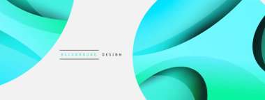 Yaratıcı geometrik duvar kağıdı. Asgari soyut arkaplan. Duvar kağıdı arkaplanı veya iniş sayfası için daire ve dalga kompozisyon vektör çizimi