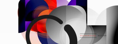 Yuvarlak üçgen çizgileri ve daireleri şekillendirir. Duvar kağıdı afişi arkaplanı veya iniş sayfası için Geometrik vektör çizimi