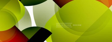 Yuvarlak üçgen çizgileri ve daireleri şekillendirir. Duvar kağıdı afişi arkaplanı veya iniş sayfası için Geometrik vektör çizimi