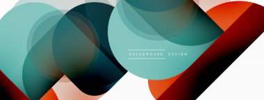 Yuvarlak üçgen çizgileri ve daireleri şekillendirir. Duvar kağıdı afişi arkaplanı veya iniş sayfası için Geometrik vektör çizimi