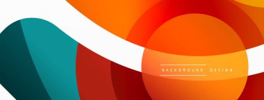 Yaratıcı geometrik duvar kağıdı. Asgari soyut arkaplan. Duvar kağıdı arkaplanı veya iniş sayfası için daire dalga ve yuvarlak şekiller kompozisyon vektör çizimi