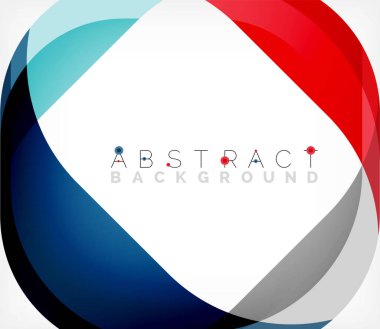 Üst üste binen dalgalarla soyut kare şekil, minimum geometrik arkaplan. Duvar Kağıdı, Sancak, Arkaplan, İniş Sayfası için Vektör İllüstrasyonu