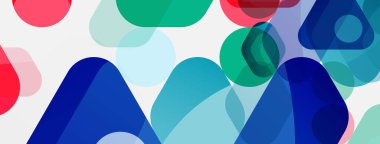 Beyaz üzerine renkli baloncuklar ve yuvarlak geometrik şekiller. Duvar kağıdı, pankart, arkaplan, iniş sayfası için vektör geometrik asgari özet arkaplan