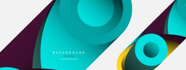 Soyut arkaplan. Minimum geometrik daireler ve koyu gölgeli yuvarlak şekiller. Duvar kağıdı afişi veya arkaplan için moda teknoloji iş şablonu