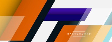 Vektör arkaplanı. Gölge efektli soyut örtüşen renk çizgileri tasarımı. Duvar kağıdı afişi için resim arkaplanı veya iniş sayfası