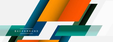 Vektör arkaplanı. Gölge efektli soyut örtüşen renk çizgileri tasarımı. Duvar kağıdı afişi için resim arkaplanı veya iniş sayfası