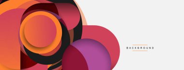 Vektör yuvarlak şekilli daireler minimum geometrik arkaplan. Duvar kağıdı afişi veya iniş sayfası için vektör illüstrasyonu