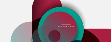 Yaratıcı geometrik duvar kağıdı. Asgari soyut arkaplan. Duvar kağıdı arkaplanı veya iniş sayfası için daire bileşimi vektör çizimi