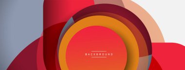 Vektör yuvarlak şekilli daireler minimum geometrik arkaplan. Duvar kağıdı afişi veya iniş sayfası için vektör illüstrasyonu