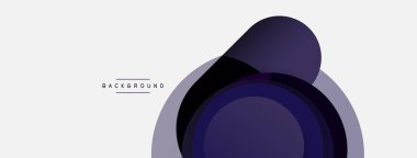 Çember ve yuvarlak şekiller soyut arkaplan. Duvar kağıdı afişi veya iniş sayfası için vektör illüstrasyonu