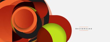 Vektör yuvarlak şekilli daireler minimum geometrik arkaplan. Duvar kağıdı afişi veya iniş sayfası için vektör illüstrasyonu