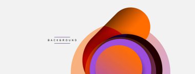 Yaratıcı geometrik duvar kağıdı. Asgari soyut arkaplan. Duvar kağıdı arkaplanı veya iniş sayfası için daire bileşimi vektör çizimi