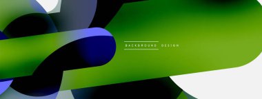 Yuvarlak şekiller daireler ve diğer geometrik şekiller. Duvar kağıdı afişi arkaplan kartı veya iniş sayfası için vektör illüstrasyonu