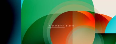 Yuvarlak üçgen çizgileri ve daireleri şekillendirir. Duvar kağıdı afişi arkaplanı veya iniş sayfası için Geometrik vektör çizimi