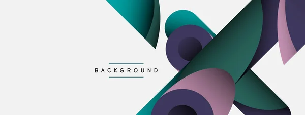 Abstracte achtergrond. Minimale geometrische cirkels en ronde stijl vormen met diepe schaduw effecten. Trendy technologie business template voor behang banner of achtergrond — Stockvector