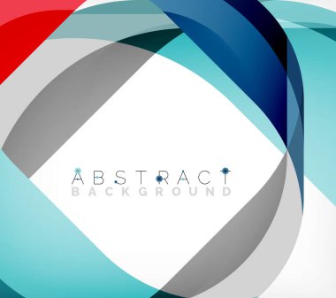 Üst üste binen dalgalarla soyut kare şekil, minimum geometrik arkaplan. Duvar Kağıdı, Sancak, Arkaplan, İniş Sayfası için Vektör İllüstrasyonu