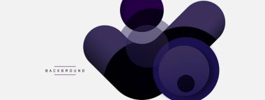 Vektör yuvarlak şekilli daireler minimum geometrik arkaplan. Duvar kağıdı afişi veya iniş sayfası için vektör illüstrasyonu