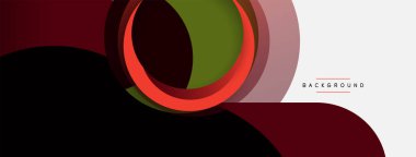 Çember ve yuvarlak şekiller soyut arkaplan. Duvar kağıdı afişi veya iniş sayfası için vektör illüstrasyonu