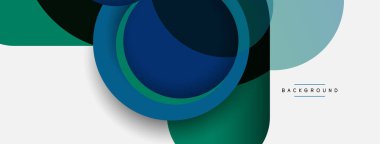 Yaratıcı geometrik duvar kağıdı. Asgari soyut arkaplan. Duvar kağıdı arkaplanı veya iniş sayfası için daire bileşimi vektör çizimi