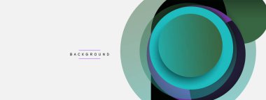 Yaratıcı geometrik duvar kağıdı. Asgari soyut arkaplan. Duvar kağıdı arkaplanı veya iniş sayfası için daire bileşimi vektör çizimi