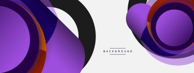 Vektör yuvarlak şekilli daireler minimum geometrik arkaplan. Duvar kağıdı afişi veya iniş sayfası için vektör illüstrasyonu