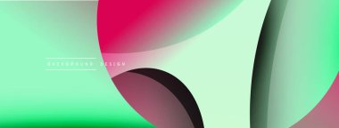 Yaratıcı geometrik duvar kağıdı. Asgari soyut arkaplan. Duvar kağıdı arkaplanı veya iniş sayfası için daire ve dalga kompozisyon vektör çizimi