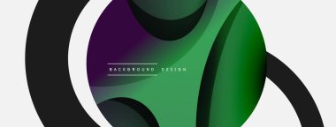 Yaratıcı geometrik duvar kağıdı. Asgari soyut arkaplan. Duvar kağıdı arkaplanı veya iniş sayfası için daire ve dalga kompozisyon vektör çizimi