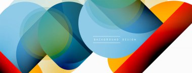 Yuvarlak üçgen çizgileri ve daireleri şekillendirir. Duvar kağıdı afişi arkaplanı veya iniş sayfası için Geometrik vektör çizimi