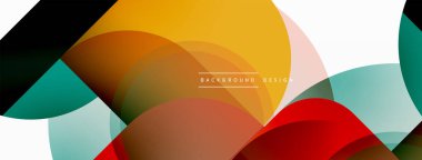 Yuvarlak üçgen çizgileri ve daireleri şekillendirir. Duvar kağıdı afişi arkaplanı veya iniş sayfası için Geometrik vektör çizimi