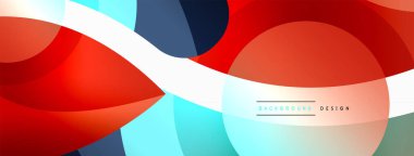 Yaratıcı geometrik duvar kağıdı. Asgari soyut arkaplan. Duvar kağıdı arkaplanı veya iniş sayfası için daire dalga ve yuvarlak şekiller kompozisyon vektör çizimi