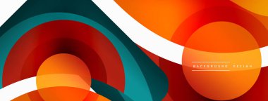 Yaratıcı geometrik duvar kağıdı. Asgari soyut arkaplan. Duvar kağıdı arkaplanı veya iniş sayfası için daire dalga ve yuvarlak şekiller kompozisyon vektör çizimi