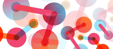 Çizgi noktaları geometrik soyut arkaplan bağlantıları. Çizgilerle birbirine bağlı çemberler. Duvar kağıdı, afiş, arkaplan veya iniş için moda tekno iş şablonu