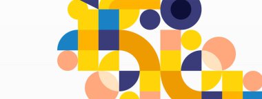 Minimum geometrik soyut arkaplan. Çember kare ve üçgen tasarım. Duvar kağıdı, afiş, arkaplan veya iniş için moda tekno iş şablonu