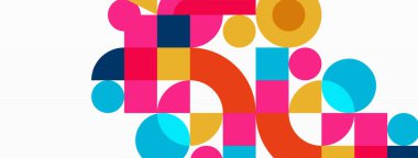 Minimum geometrik soyut arkaplan. Çember kare ve üçgen tasarım. Duvar kağıdı, afiş, arkaplan veya iniş için moda tekno iş şablonu