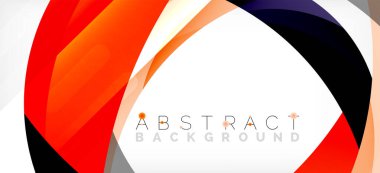 Geometrik soyut arkaplan. Üst üste binen renk şekilleriyle çember oluşturuldu. Duvar Kağıdı, Sancak, Arkaplan, İniş Sayfası için Vektör İllüstrasyonu