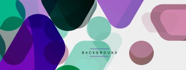 Beyaz üzerine renkli baloncuklar ve yuvarlak geometrik şekiller. Duvar kağıdı, pankart, arkaplan, iniş sayfası için vektör geometrik asgari özet arkaplan