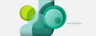 Vektör yuvarlak şekilli daireler minimum geometrik arkaplan. Duvar kağıdı afişi veya iniş sayfası için vektör illüstrasyonu