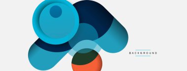 Çember ve yuvarlak şekiller soyut arkaplan. Duvar kağıdı afişi veya iniş sayfası için vektör illüstrasyonu