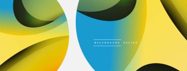 Yaratıcı geometrik duvar kağıdı. Asgari soyut arkaplan. Duvar kağıdı arkaplanı veya iniş sayfası için daire ve dalga kompozisyon vektör çizimi