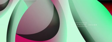 Yaratıcı geometrik duvar kağıdı. Asgari soyut arkaplan. Duvar kağıdı arkaplanı veya iniş sayfası için daire ve dalga kompozisyon vektör çizimi