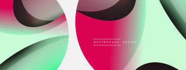 Yaratıcı geometrik duvar kağıdı. Asgari soyut arkaplan. Duvar kağıdı arkaplanı veya iniş sayfası için daire ve dalga kompozisyon vektör çizimi