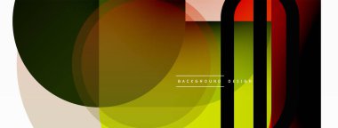 Yaratıcı geometrik duvar kağıdı. Asgari çember üçgen ve kare çizgi soyut arkaplan. Duvar kağıdı afişi veya iniş sayfası için vektör illüstrasyonu