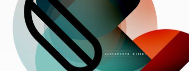 Yuvarlak üçgen çizgileri ve daireleri şekillendirir. Duvar kağıdı afişi arkaplanı veya iniş sayfası için Geometrik vektör çizimi