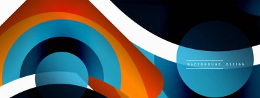 Yaratıcı geometrik duvar kağıdı. Asgari soyut arkaplan. Duvar kağıdı arkaplanı veya iniş sayfası için daire dalga ve yuvarlak şekiller kompozisyon vektör çizimi