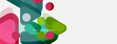 Soyut yuvarlak geometrik şekiller ve daireler. Duvar kağıdı, afiş, arkaplan veya iniş için moda tekno iş şablonu