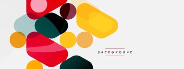 Soyut yuvarlak geometrik şekiller ve daireler. Duvar kağıdı, afiş, arkaplan veya iniş için moda tekno iş şablonu