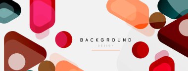 Soyut yuvarlak geometrik şekiller ve daireler. Duvar kağıdı, afiş, arkaplan veya iniş için moda tekno iş şablonu